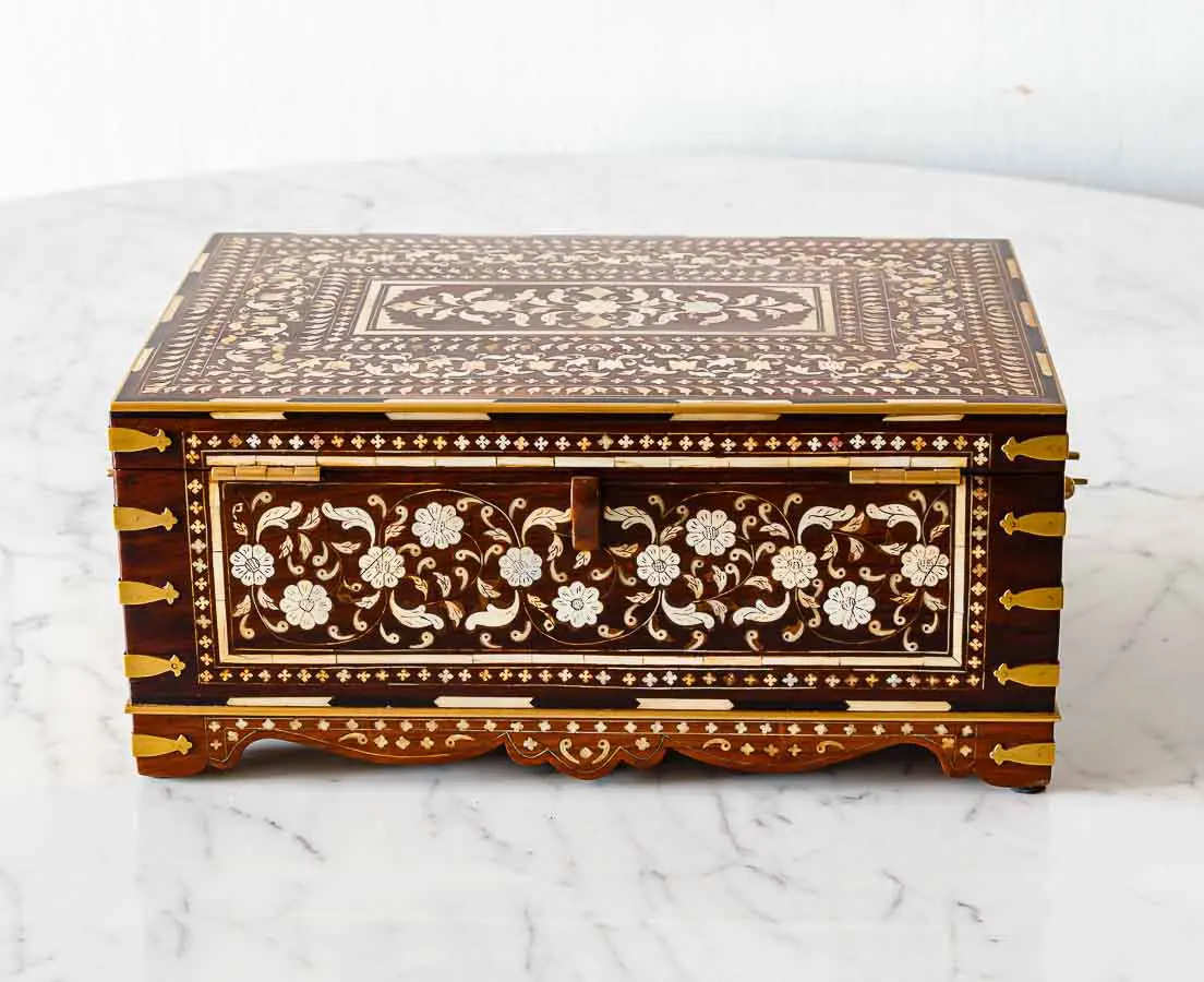 Antique Boxes - British Colonial Rosewood Dressing Box - The Past Perfect Collection - Singapore