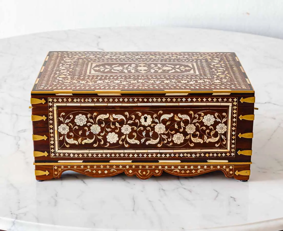 Antique Boxes - British Colonial Rosewood Dressing Box - The Past Perfect Collection - Singapore