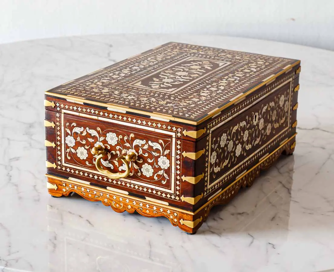 Antique Boxes - British Colonial Rosewood Dressing Box - The Past Perfect Collection - Singapore