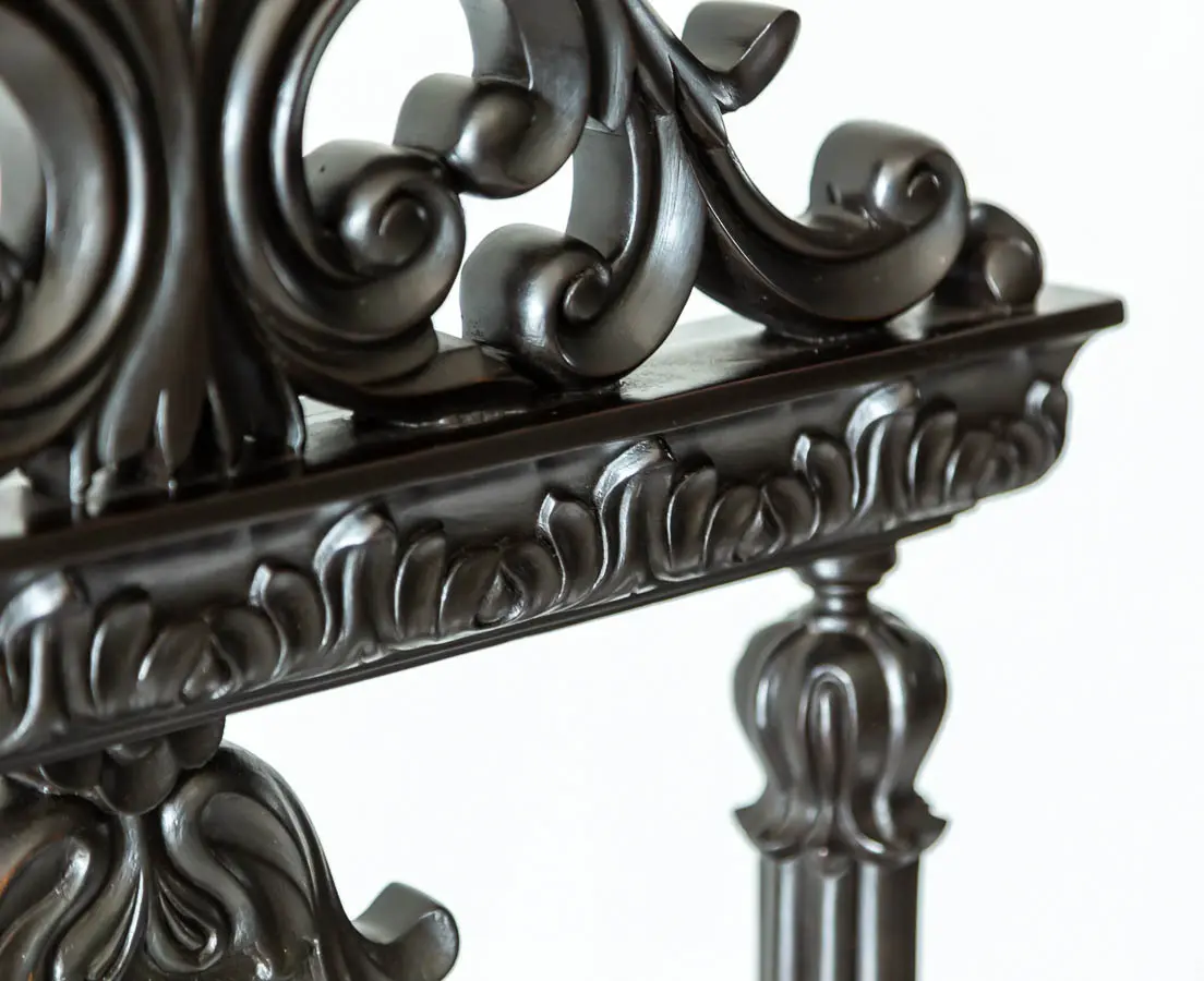 Antique Chairs - Pair of British Colonial Ebony Prayer Chairs - The Past Perfect Collection - Singapore