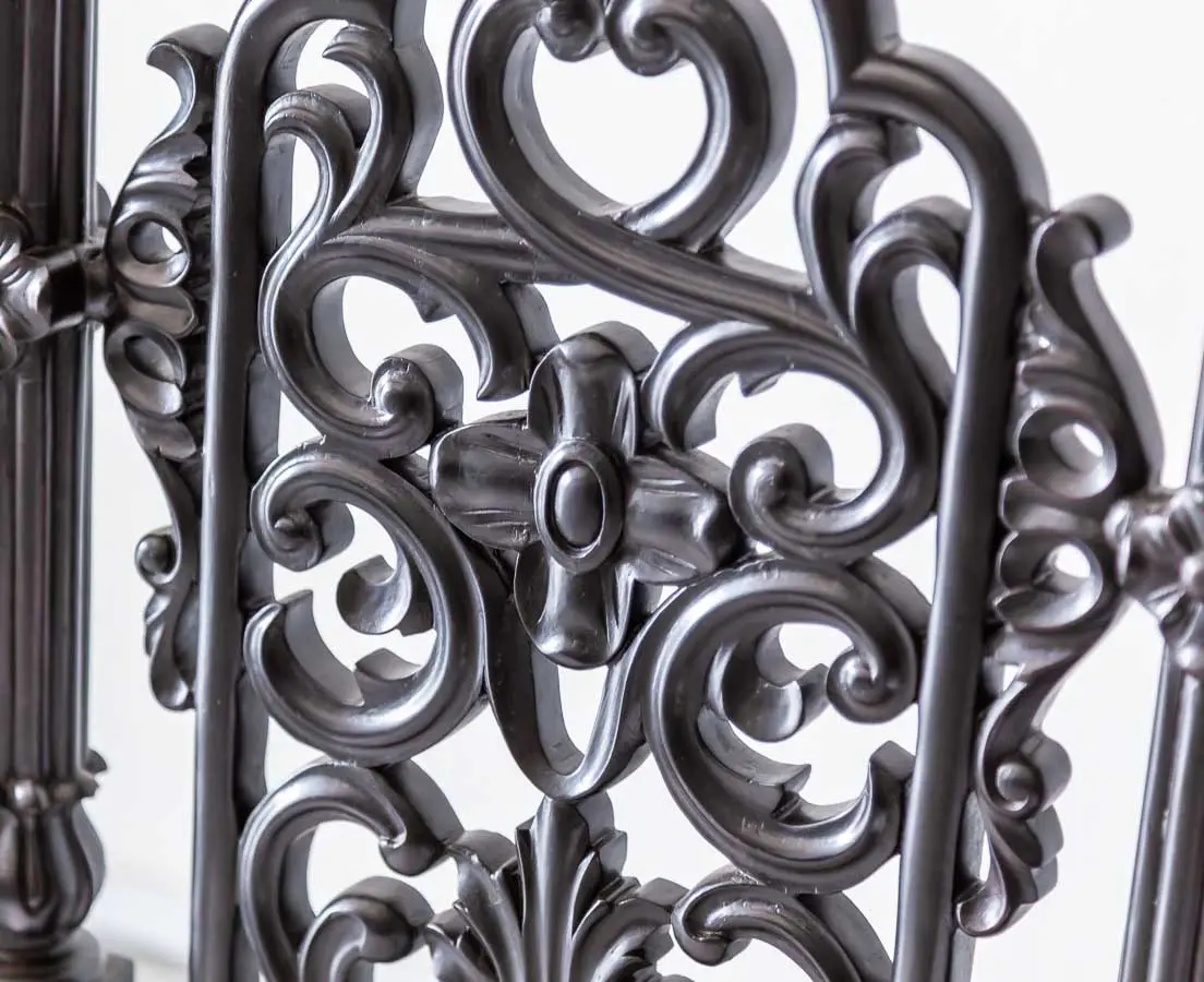 Antique Chairs - Pair of British Colonial Ebony Prayer Chairs - The Past Perfect Collection - Singapore