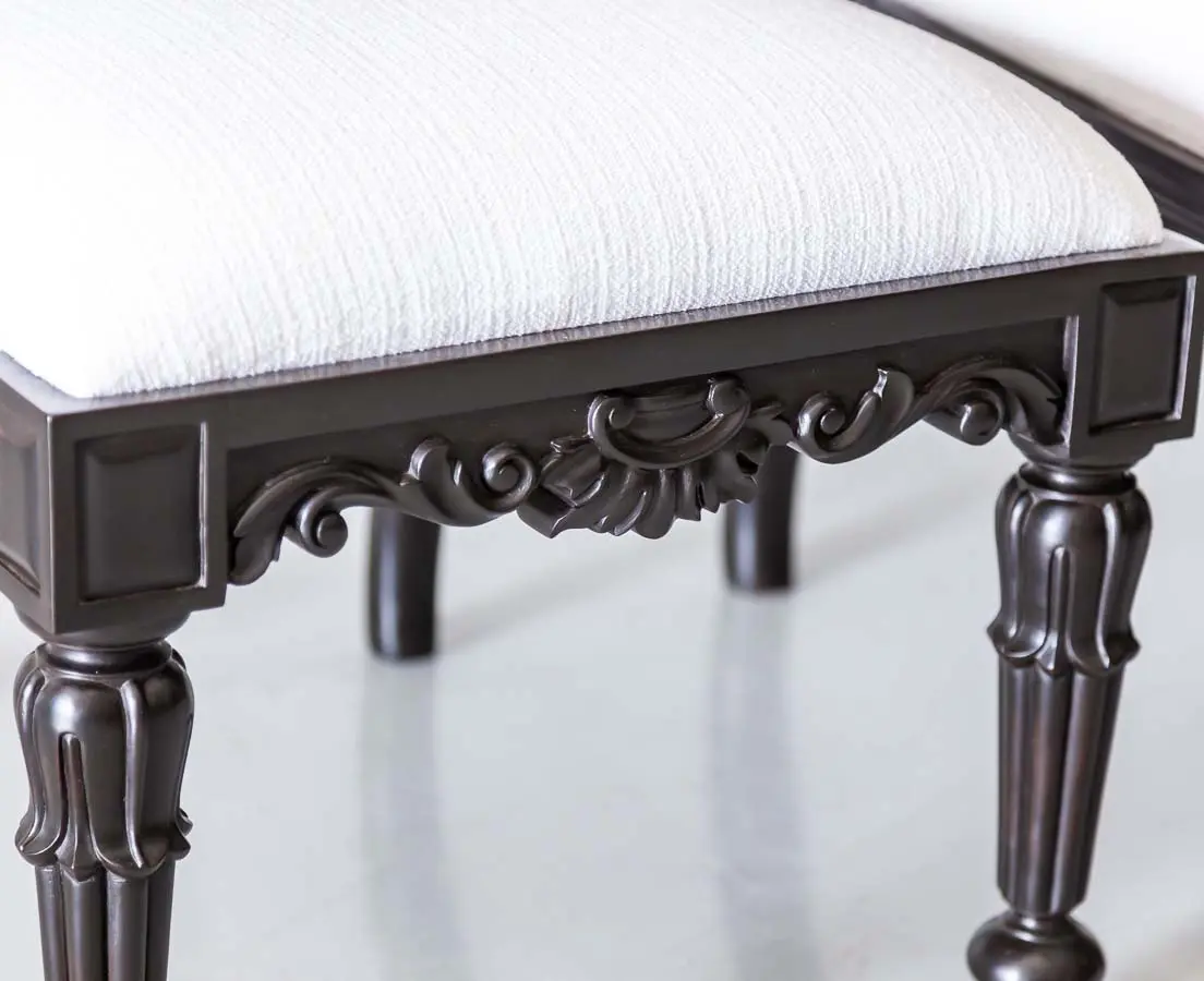 Antique Chairs - Pair of British Colonial Ebony Prayer Chairs - The Past Perfect Collection - Singapore