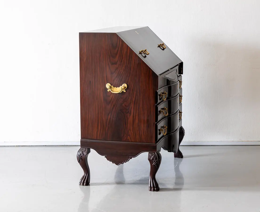 Antique Desks - British Colonial Mahogany Drop Front Bureau - The Past Perfect Collection - Singapore