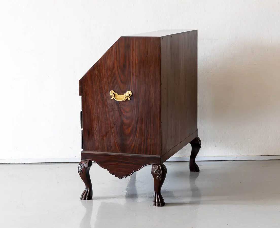 Antique Desks - British Colonial Mahogany Drop Front Bureau - The Past Perfect Collection - Singapore