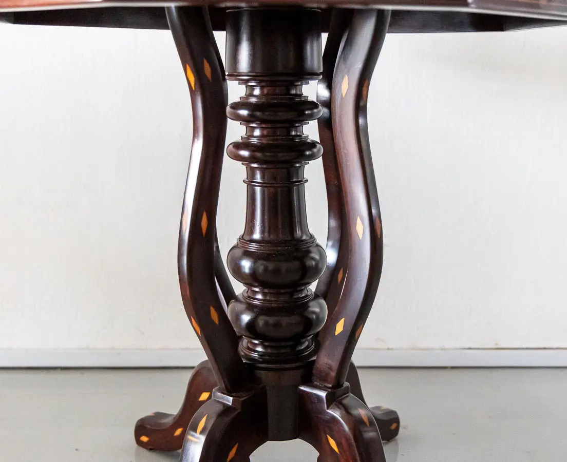 Antique Side Tables - Portuguese Colonial Octagonal Side Table with Marble Top - The Past Perfect Collection - Singapore