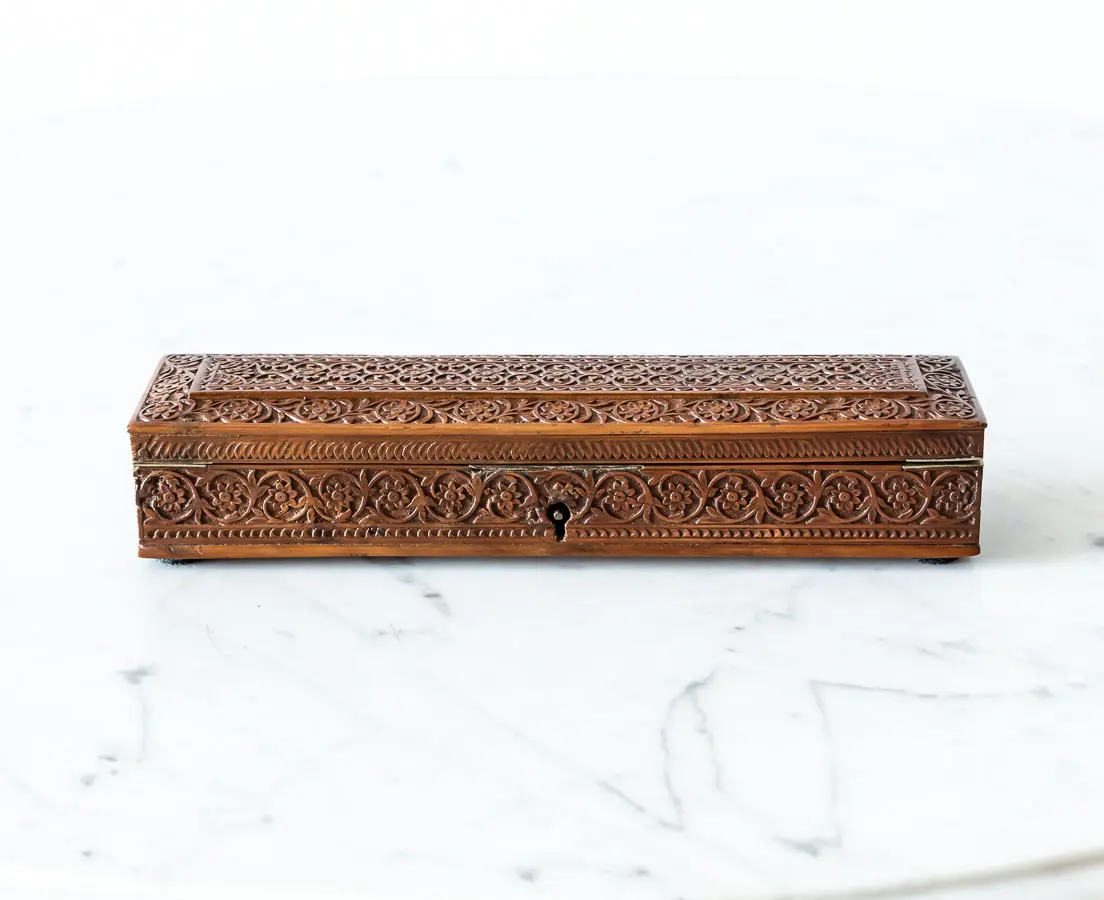 Antique Boxes - British Colonial Cedarwood Penbox - The Past Perfect Collection - Singapore