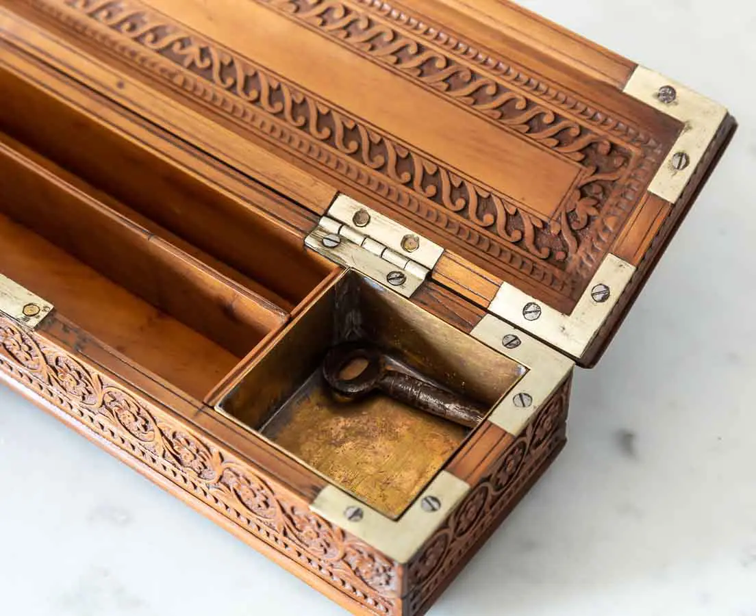 Antique Boxes - British Colonial Cedarwood Penbox - The Past Perfect Collection - Singapore