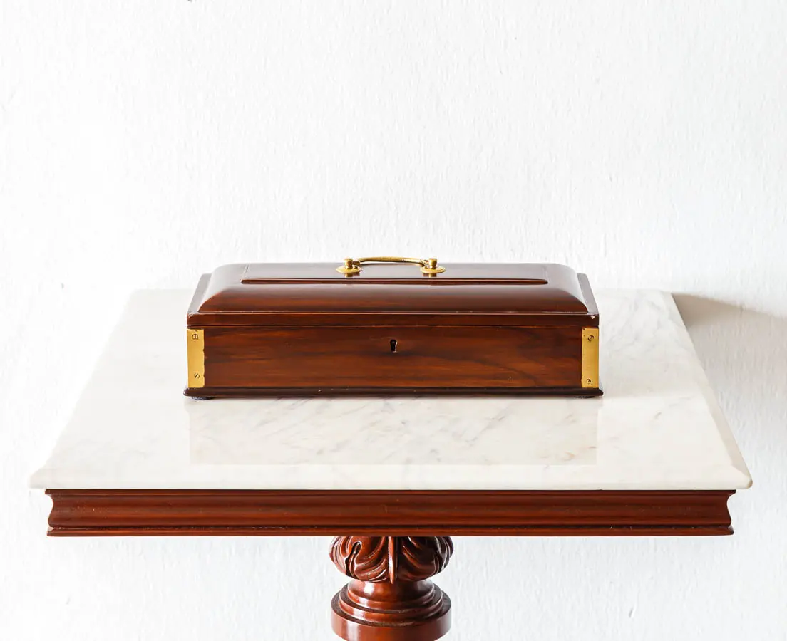 Antique Boxes - British Colonial Rosewood Desk Box - The Past Perfect Collection - Singapore
