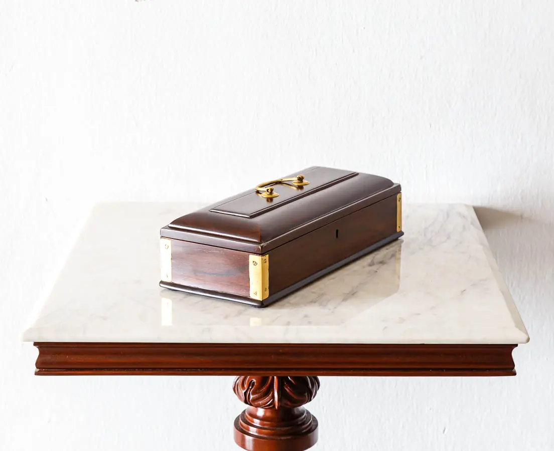 Antique Boxes - British Colonial Rosewood Desk Box - The Past Perfect Collection - Singapore