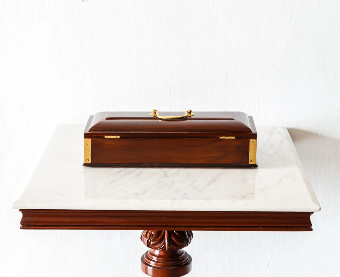 Antique Boxes - British Colonial Rosewood Desk Box - The Past Perfect Collection - Singapore