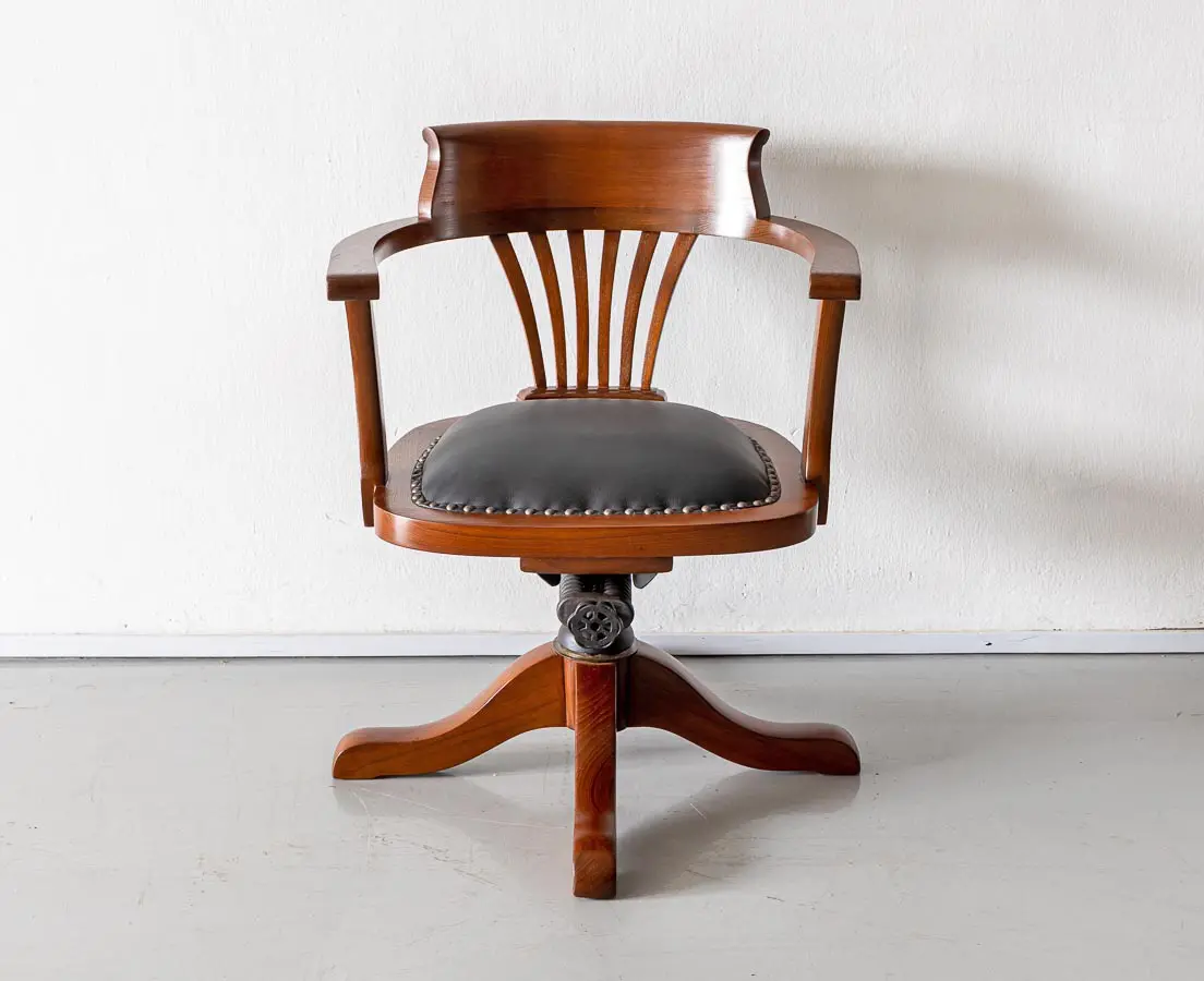 Antique Desk Chairs - British Colonial Teakwood Desk Chair - The Past Perfect Collection Singapore