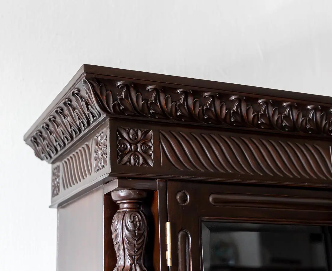 Antique Rosewood Glass Front Cabinet - The Past Perfect Collection - Singapore