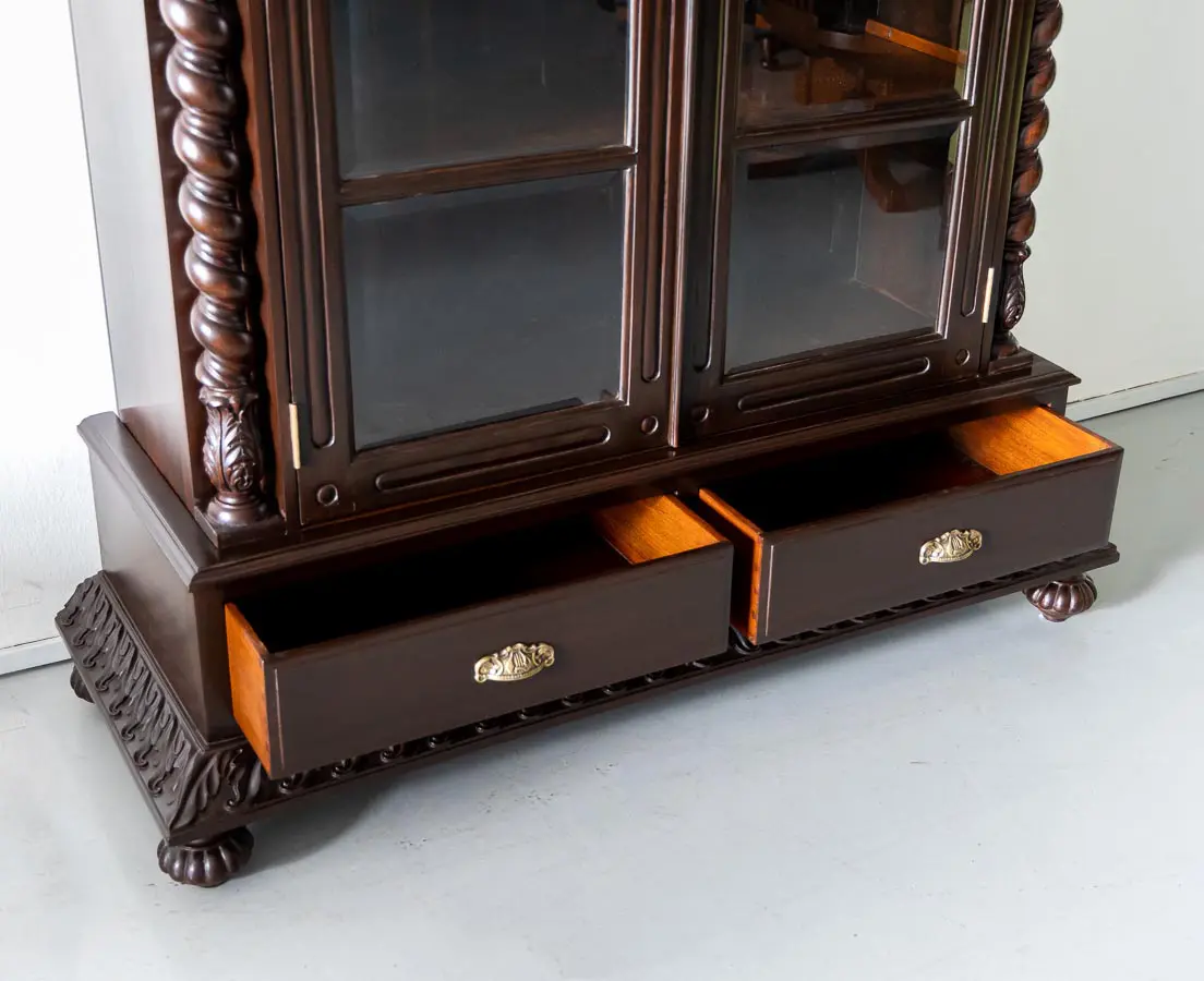 Antique Rosewood Glass Front Cabinet - The Past Perfect Collection - Singapore