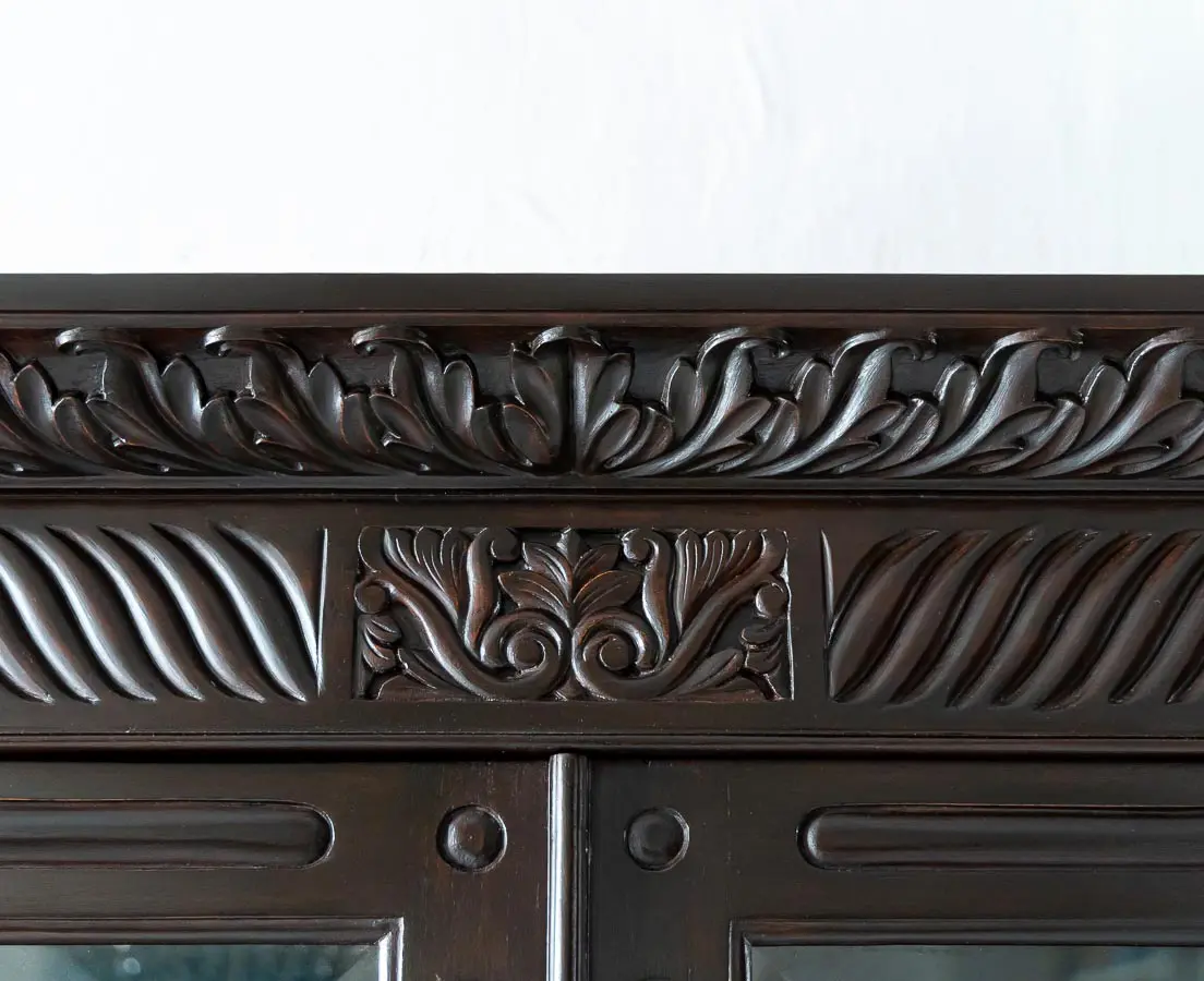 Antique Rosewood Glass Front Cabinet - The Past Perfect Collection - Singapore