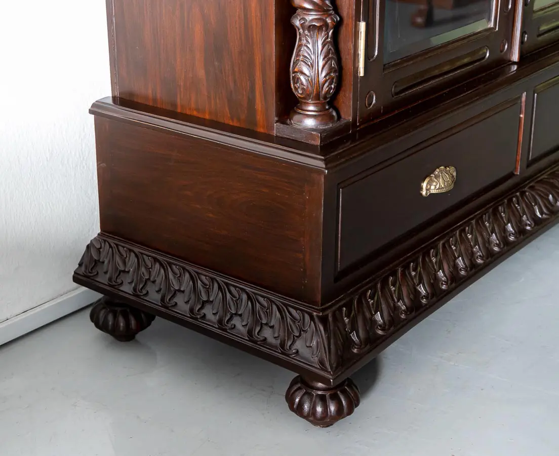 Antique Rosewood Glass Front Cabinet - The Past Perfect Collection - Singapore