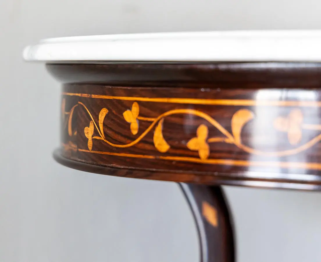Antique Side Tables - Portuguese Colonial Rosewood Marble Top Table - The Past Perfect Collection - Singapore