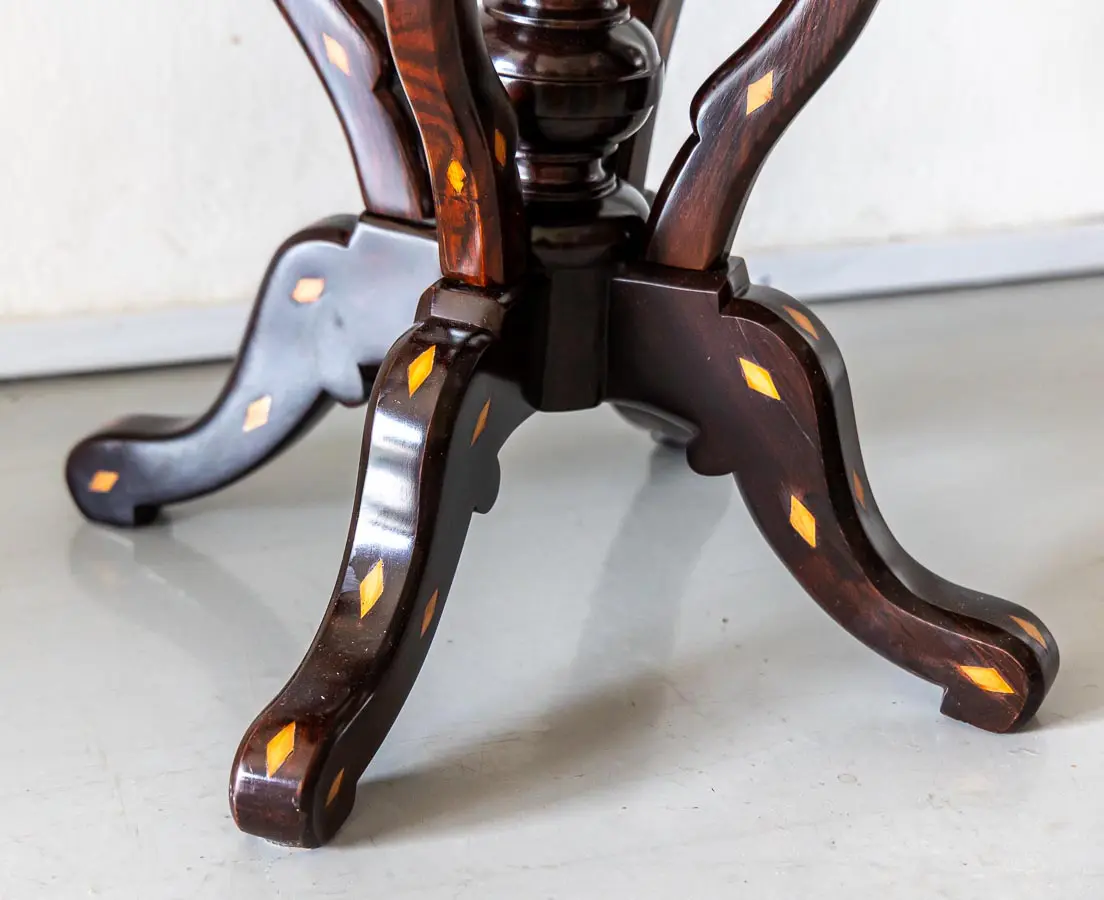 Antique Side Tables - Portuguese Colonial Rosewood Marble Top Table - The Past Perfect Collection - Singapore