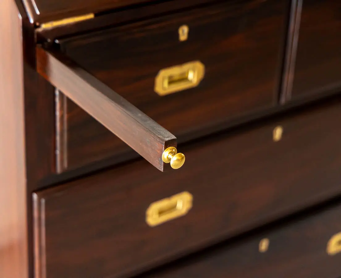 British Colonial Rosewood Drop Front Bureau - The Past Perfect Collection - Singapore