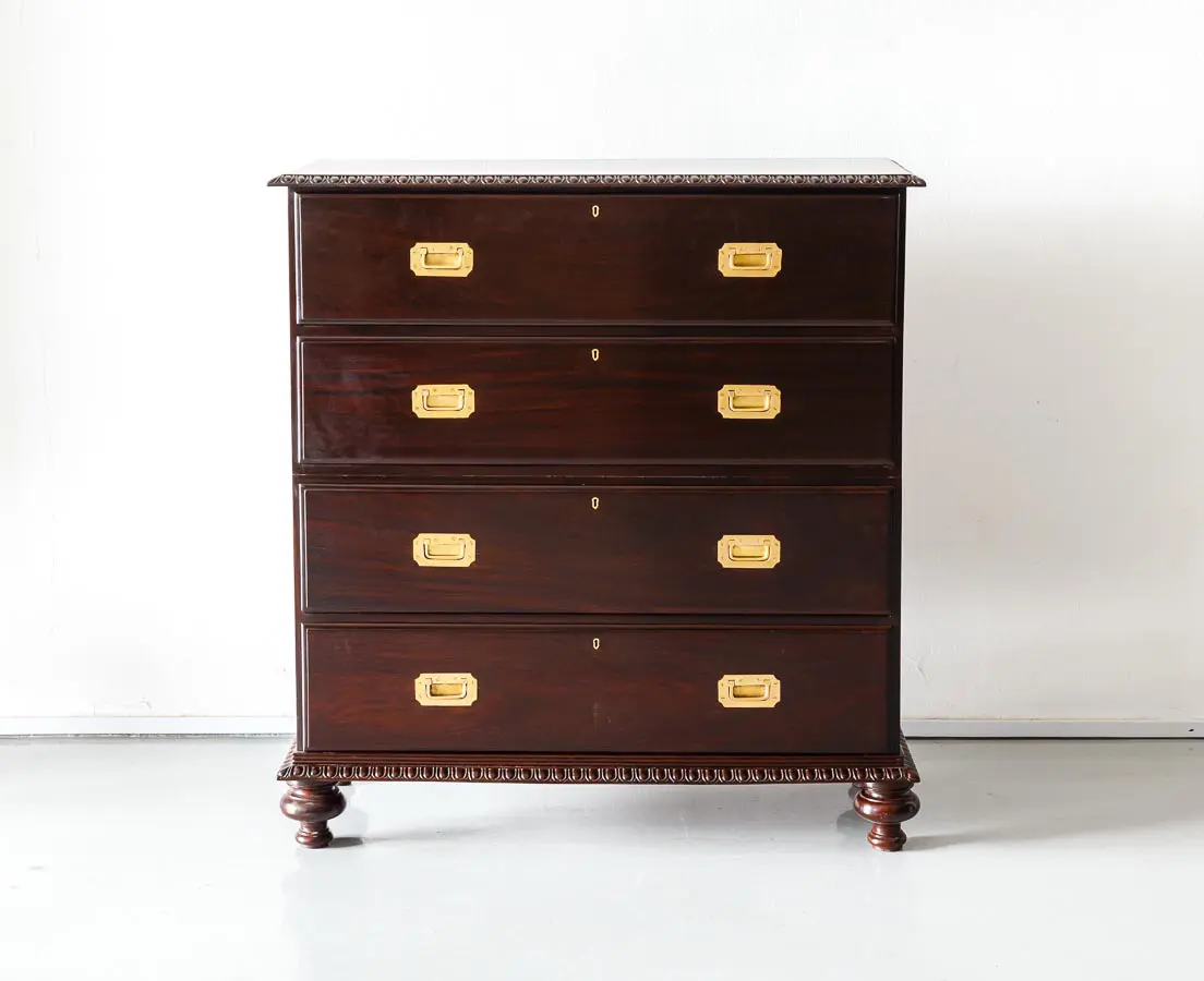 British Colonial Rosewood Secretaire Chest of Drawers - The Past Perfect Collection - Singapore