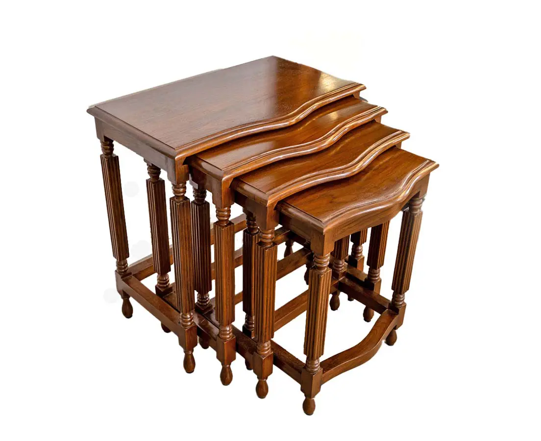 British Colonial Teakwood Nest of Tables - The Past Perfect Collection Singapore