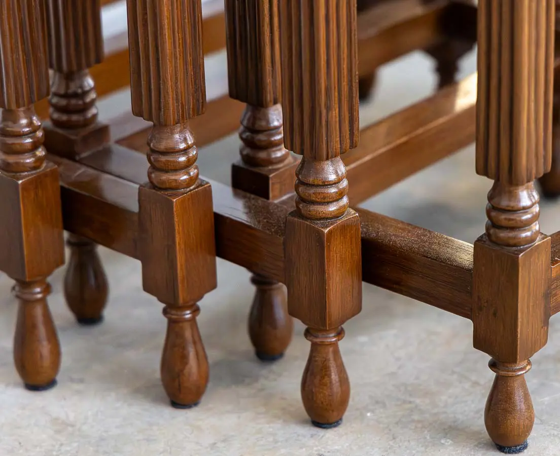 British Colonial Teakwood Nest of Tables - The Past Perfect Collection Singapore