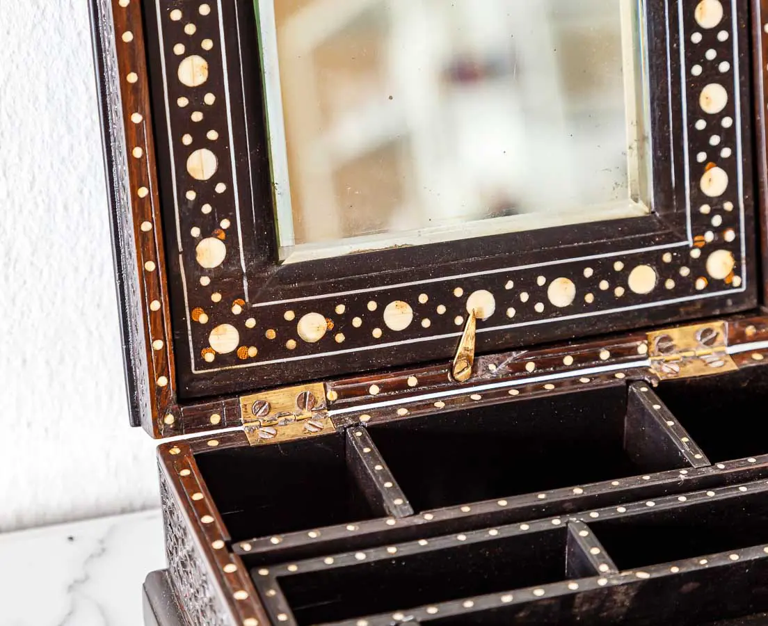 Antique Boxes - British Colonial Ebony Dressing Box - The Past Perfect Collection