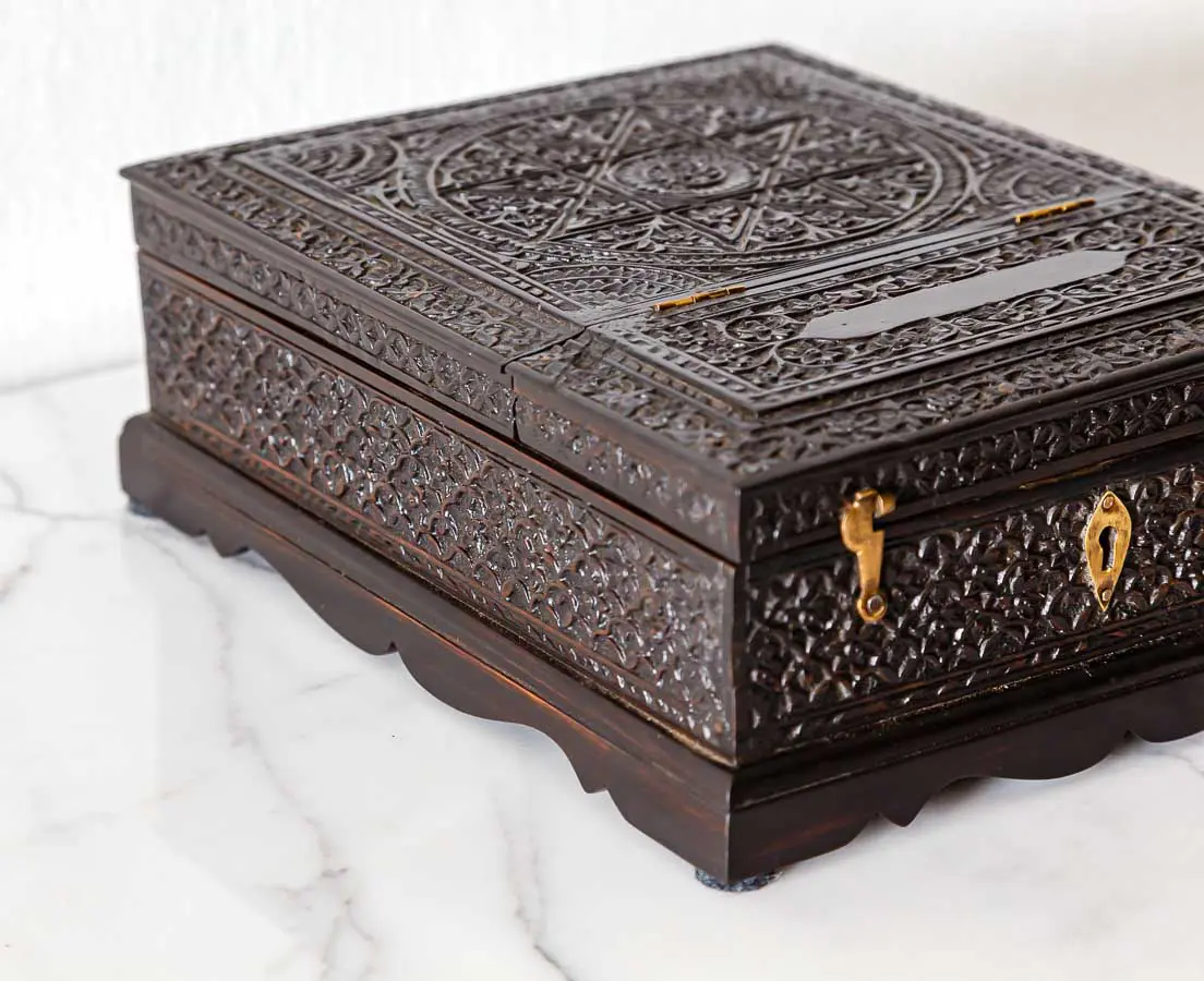 Antique Boxes - British Colonial Ebony Dressing Box - The Past Perfect Collection