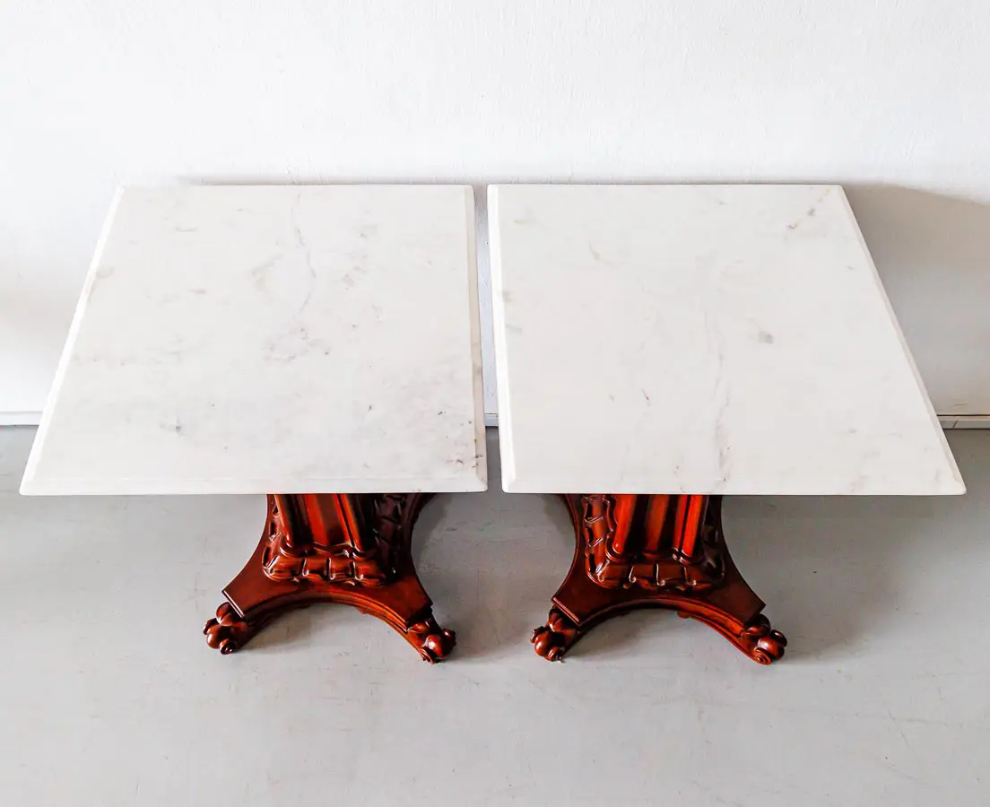 Antique Side Tables - Pair of British Colonial Mahogany Side Tables - The Past Perfect Collection - Singapore