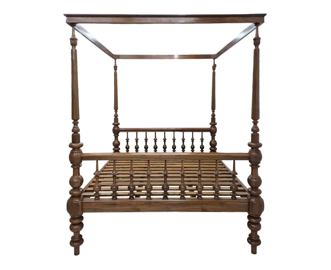 British Colonial Teakwood King Bed