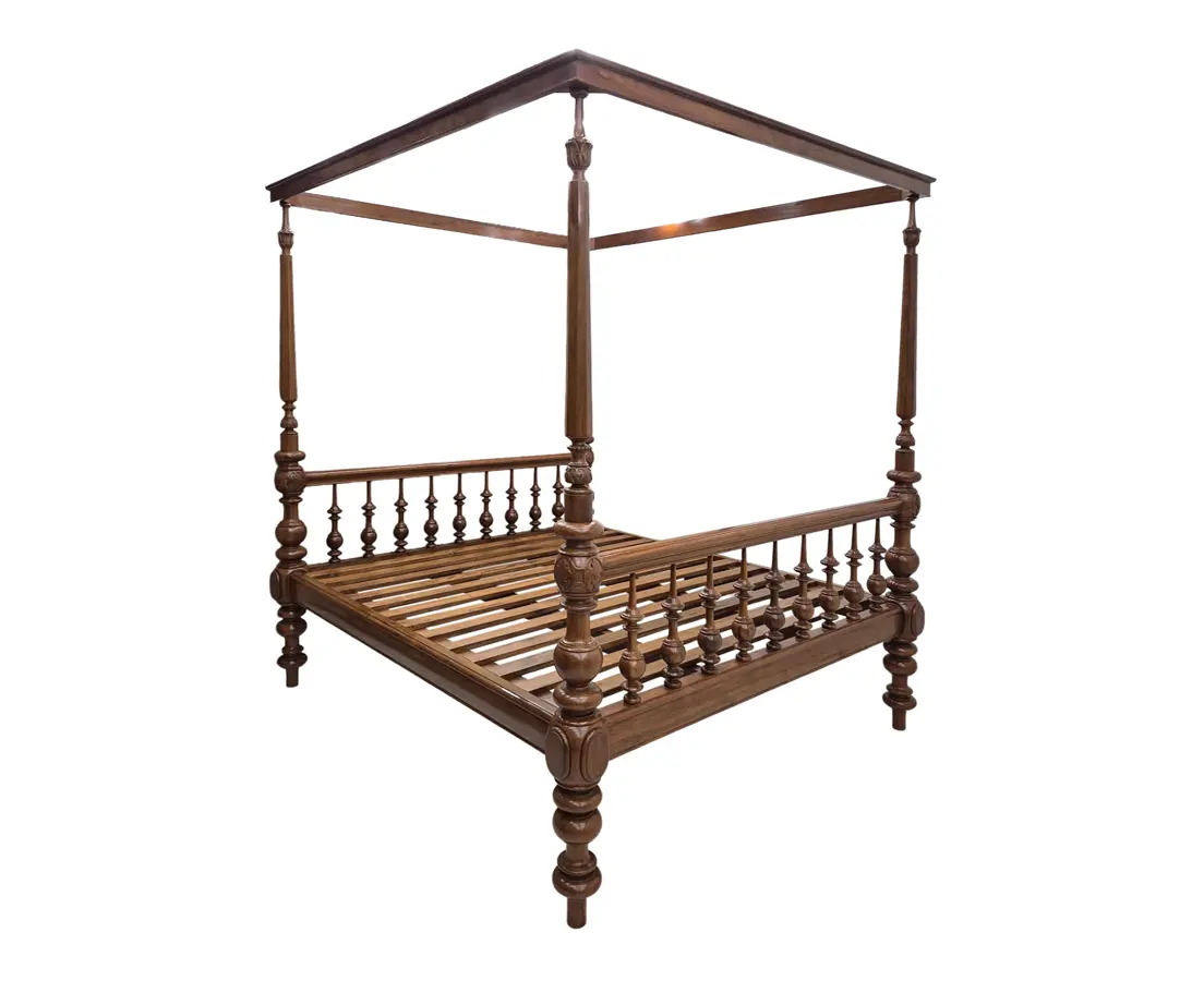 British Colonial Teakwood King Bed