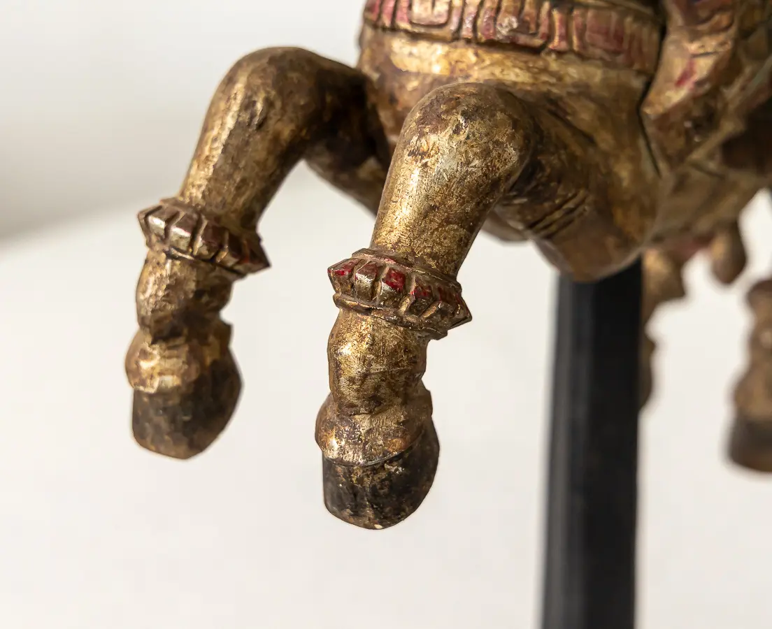 Vintage Teakwood Pair of Winged Horses