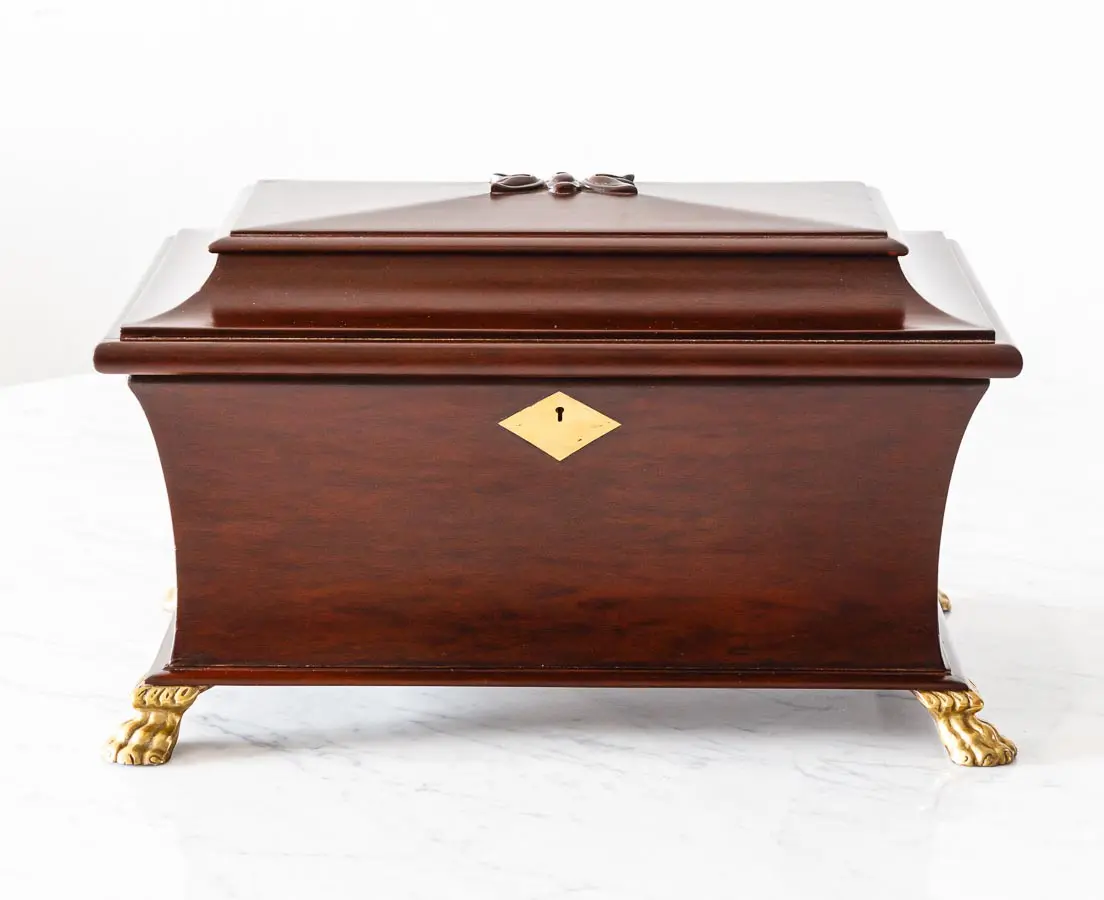 British Colonial Mahogany Tea Caddy - The Past Perfect Collection - Singapore