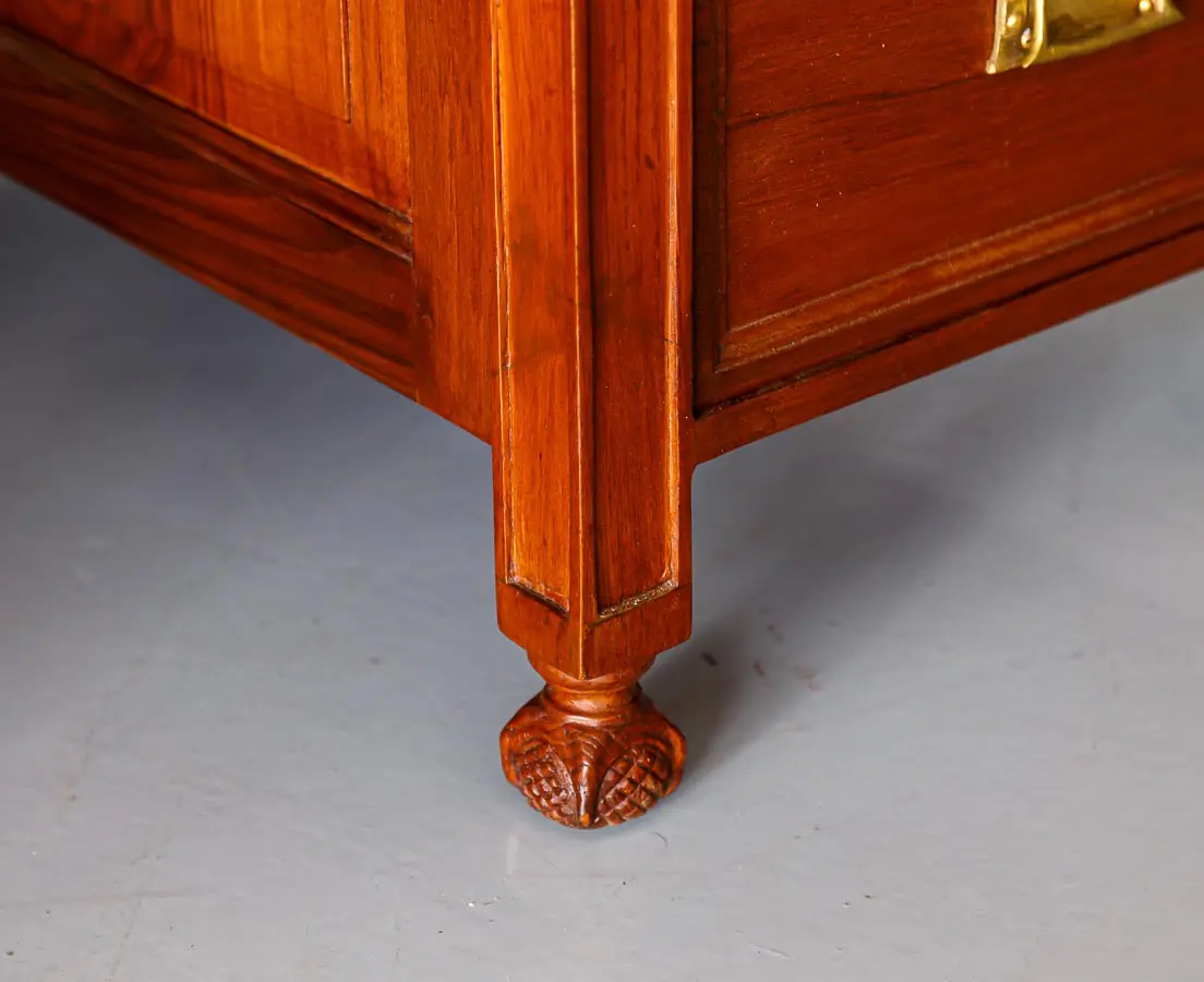Antique Desks - British Colonial Teakwood Bow Fronted Desk - The Past Perfect Collection - Singapore DSK-204 11L