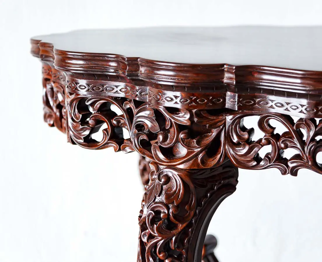 Antique Tables - British Colonial Oval Rosewood Center Table - The Past Perfect Collection - Singapore