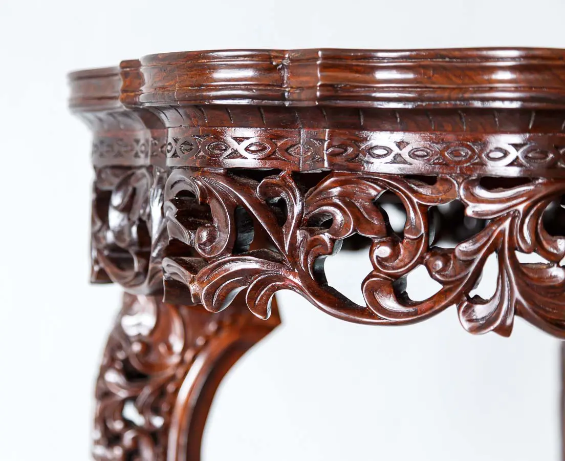 Antique Tables - British Colonial Oval Rosewood Center Table - The Past Perfect Collection - Singapore