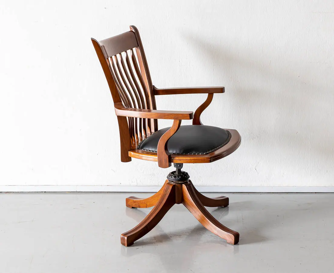 Antique Chairs - British Colonial Teakwood Desk Chair - The past Perfect collection - Singapore