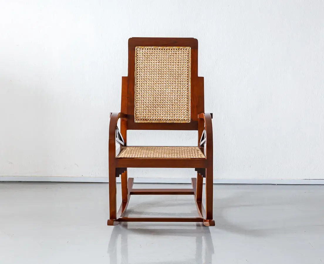 Art Deco Furniture - Teakwood Art Deco Rocking Chair - The Past Perfect Collection - Singapore