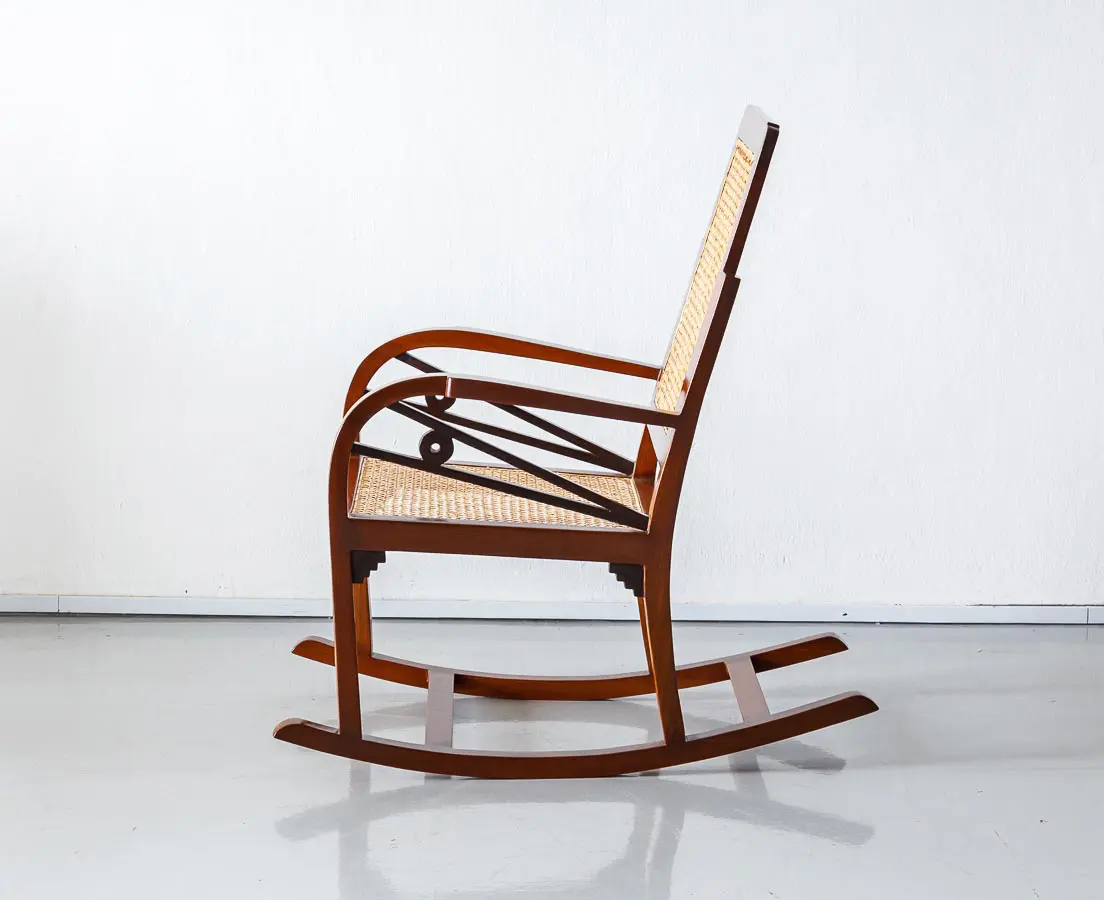 Art Deco Furniture - Teakwood Art Deco Rocking Chair - The Past Perfect Collection - Singapore