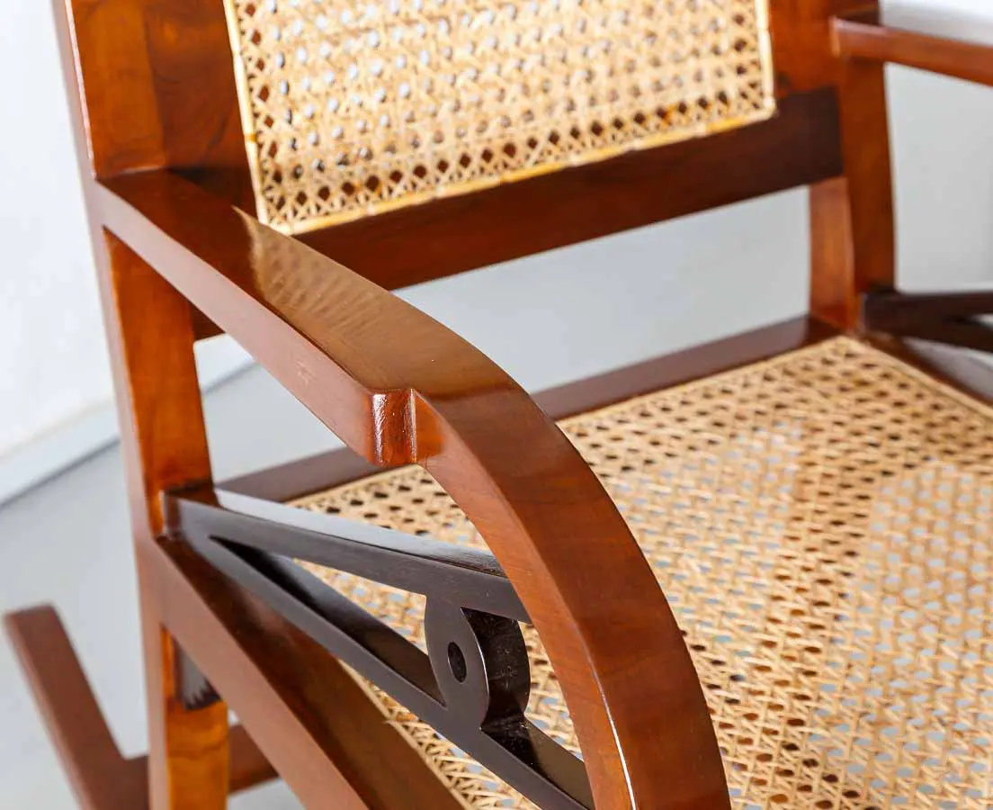 Art Deco Furniture - Teakwood Art Deco Rocking Chair - The Past Perfect Collection - Singapore