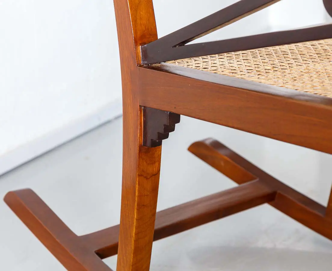 Art Deco Furniture - Teakwood Art Deco Rocking Chair - The Past Perfect Collection - Singapore