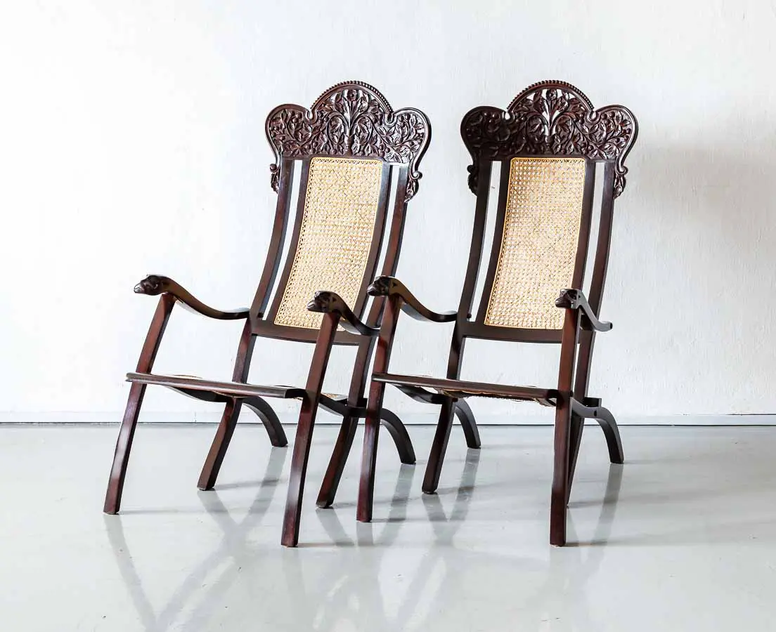 Antique Chairs - Portuguese Colonial Folding Chairs - The Past Perfect Collection - Singapore