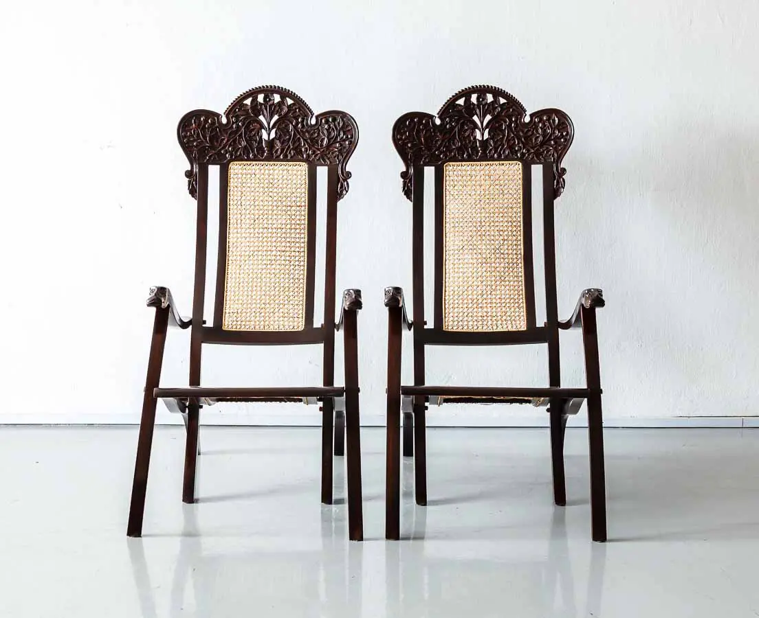 Antique Chairs - Portuguese Colonial Folding Chairs - The Past Perfect Collection - Singapore