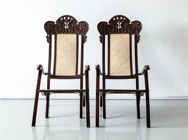 Antique Chairs - Portuguese Colonial Folding Chairs - The Past Perfect Collection - Singapore