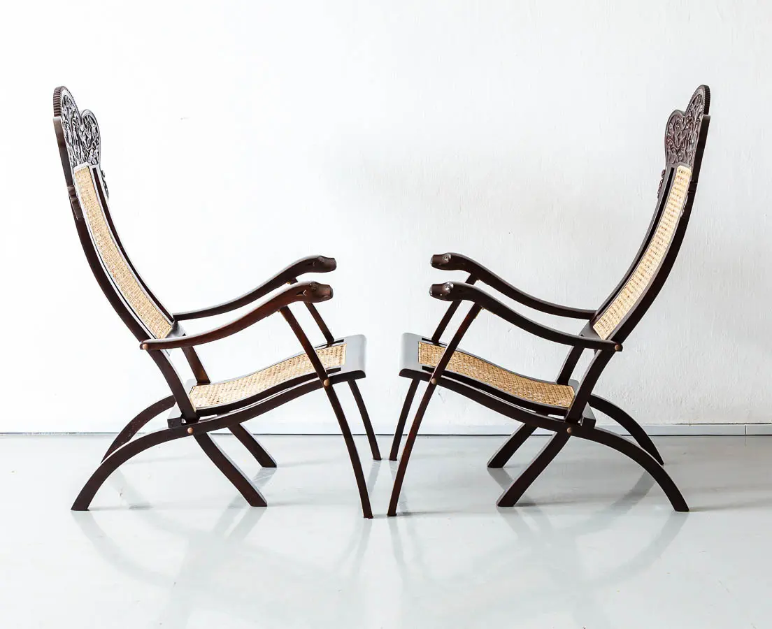 Antique Chairs - Portuguese Colonial Folding Chairs - The Past Perfect Collection - Singapore