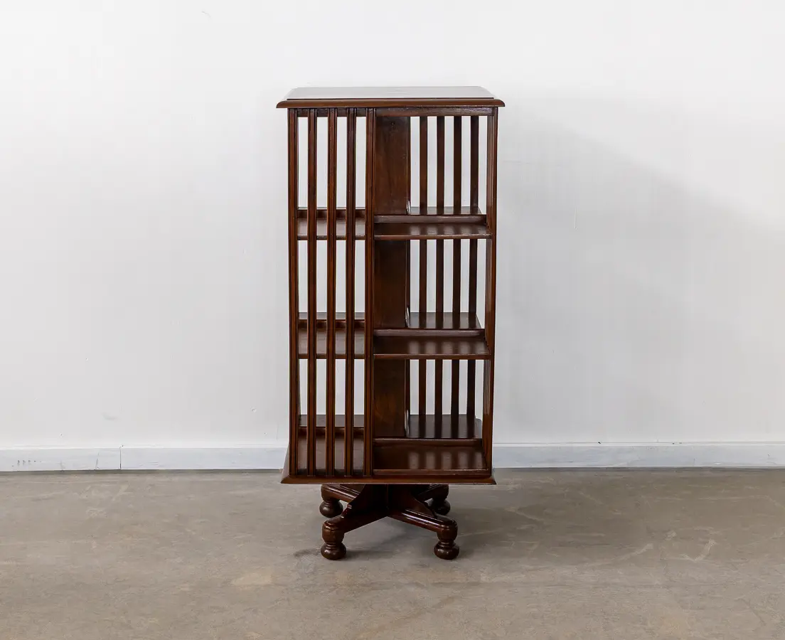 Teakwood revolving bookcase
