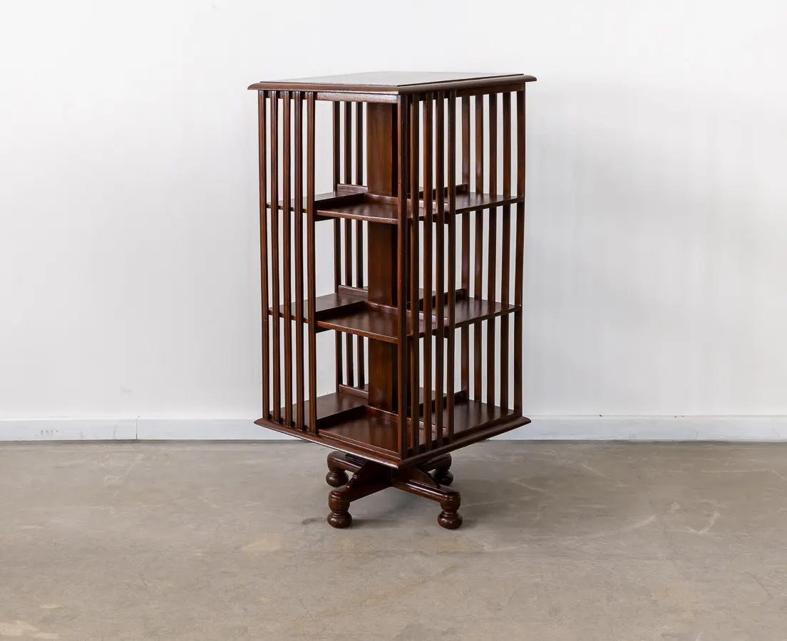 Teakwood revolving bookcase