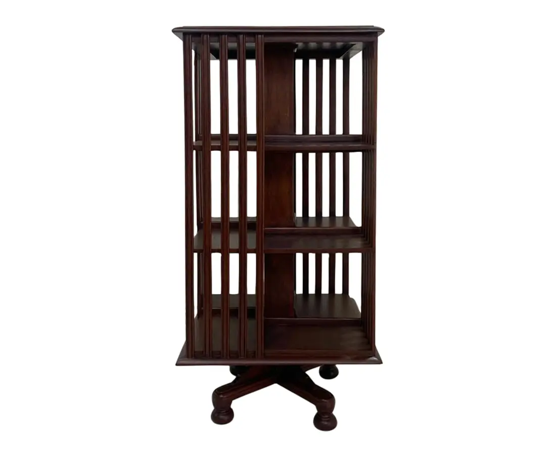 Teakwood revolving bookcase