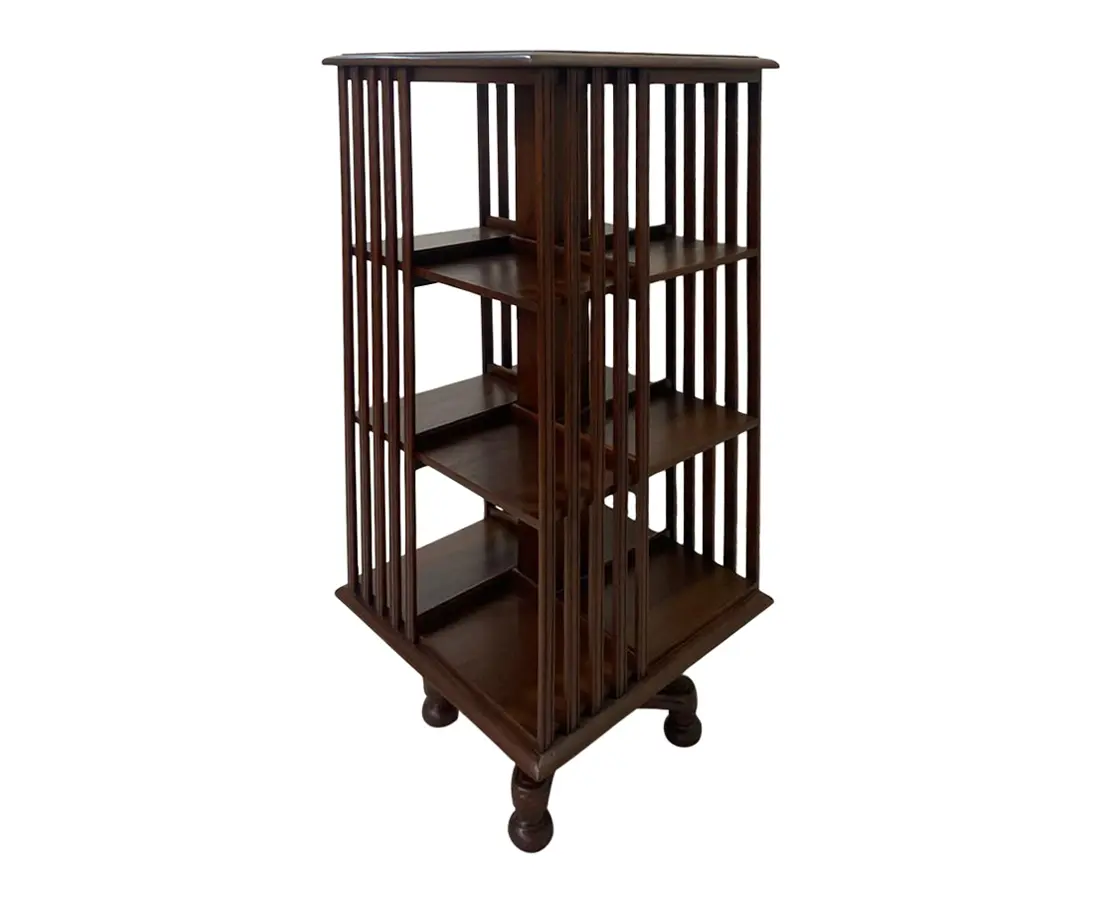 Teakwood revolving bookcase