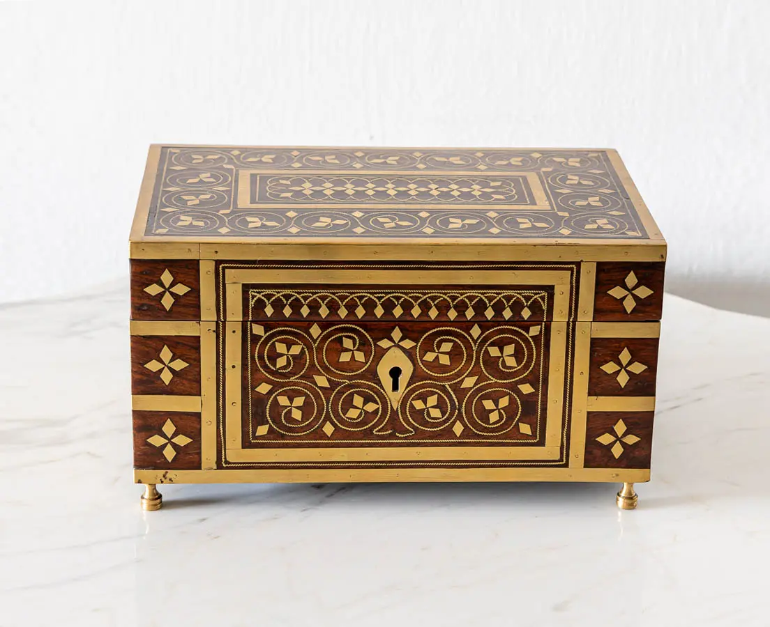 Antique Boxes - British Colonial Rosewood Perfume Box - The Past Perfect Collection - Singapore