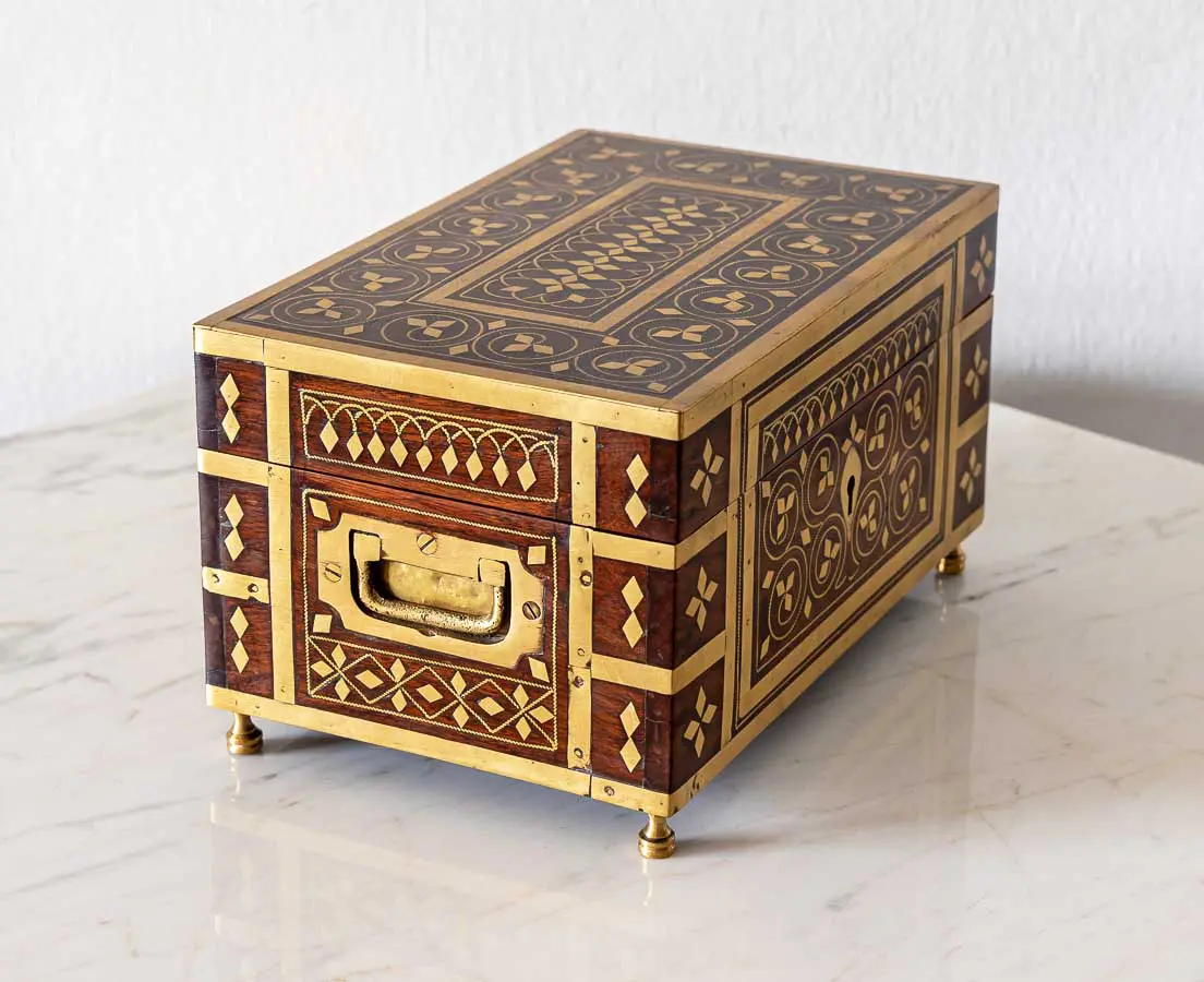 Antique Boxes - British Colonial Rosewood Perfume Box - The Past Perfect Collection - Singapore